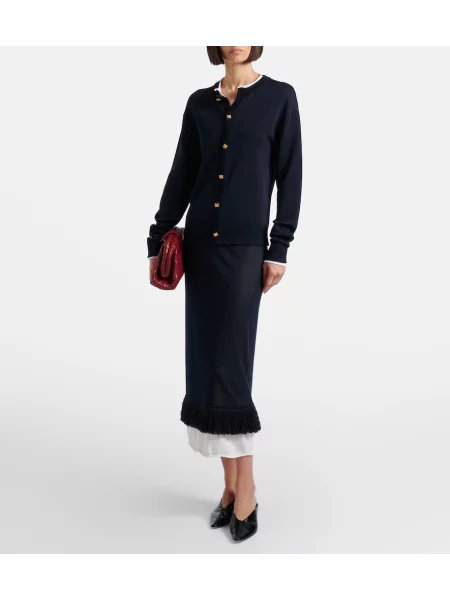Svilene jopica Bottega Veneta modra