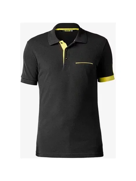 Koszulka polo Mavic Le Sang Jaune z krótkim rękawem czarno-żółta S czarna
