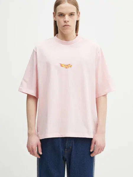 Футболка Marcelo Burlon County Flame Boxy T-Shirt Pink Red рожевий з принтом червона