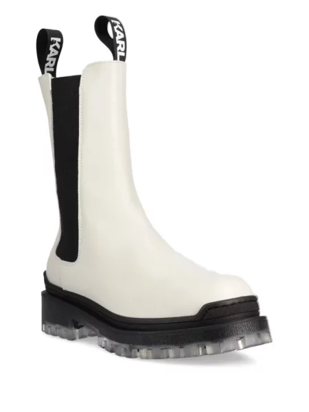 Botine chelsea Karl Lagerfeld din piele alb