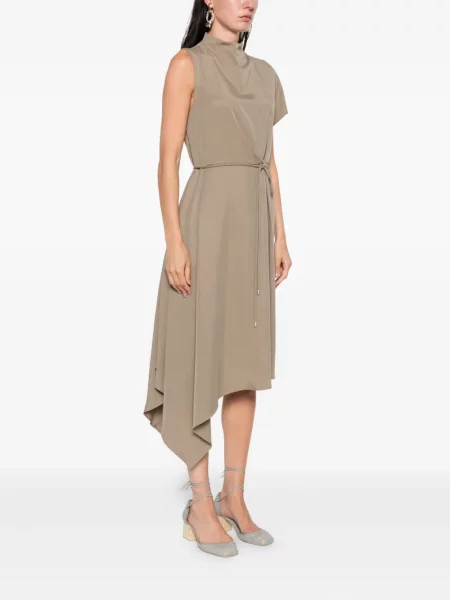 Rochie midi Peserico asimetrică verde