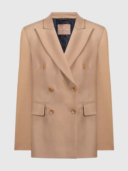 Двобортний жакет з вовни Ermanno Scervino коричневий