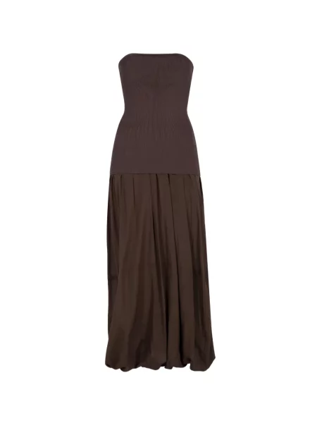 Rochie maxi St. Agni fără bretele maro