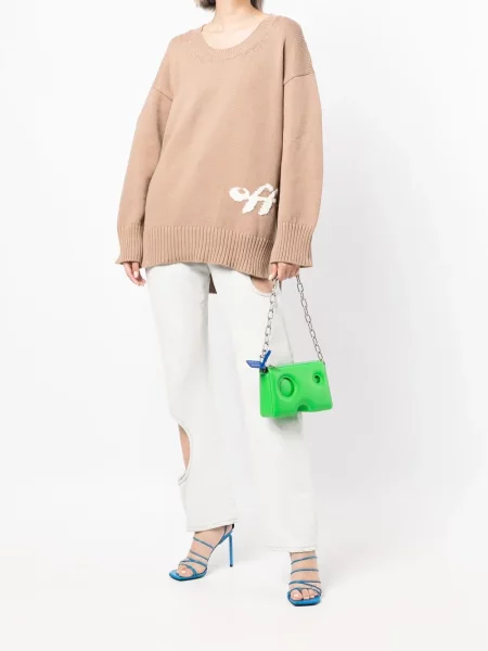 Briaunotas megztinis Off-white balta
