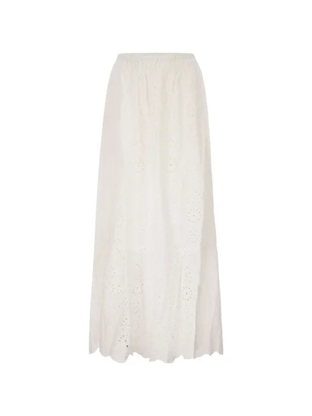 Fusta maxi Mc2 Saint Barth cu broderie alb