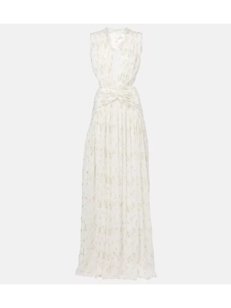 Rochie Costarellos de mătase alb