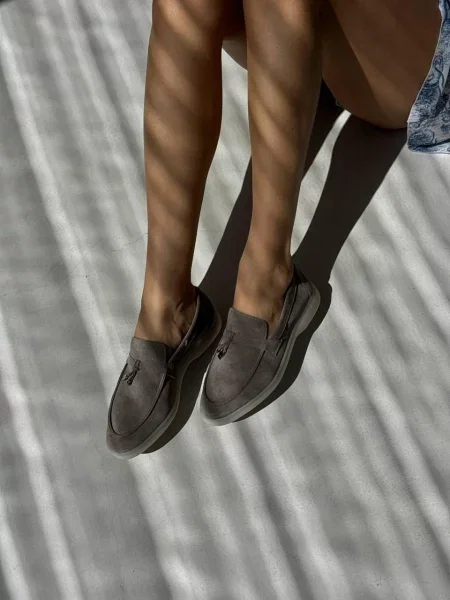 Замшеві Лофери мокко