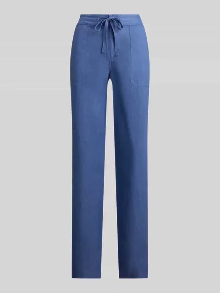 Spodnie o kroju regular fit o szerokości z czystego lnu Lauren Ralph Lauren