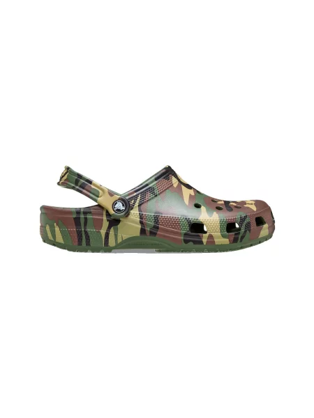 Pantofi Crocs cu model camuflaj clasici verde