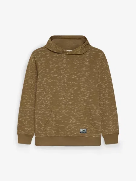 Bluza z kapturem z miękkiej mieszanki bawełny zielona