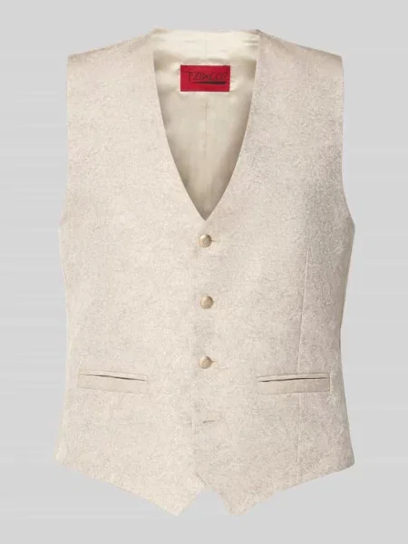 Kamizelka z dekoltem w serek i z lamówką Wilvorst beżowa