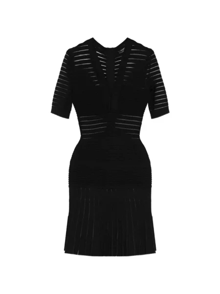 Rochie mini Balmain cu decolteu în V negru