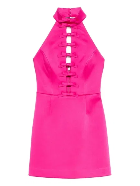 Rochie Rebecca Vallance cu funde cu gât halter de costum roz