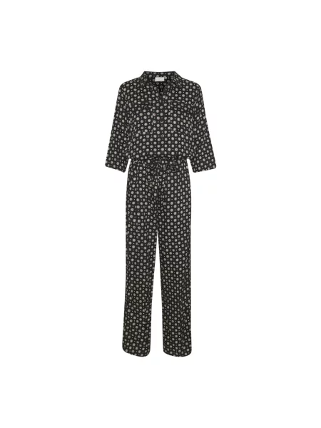 Lniany kombinezon Kaffe czarny