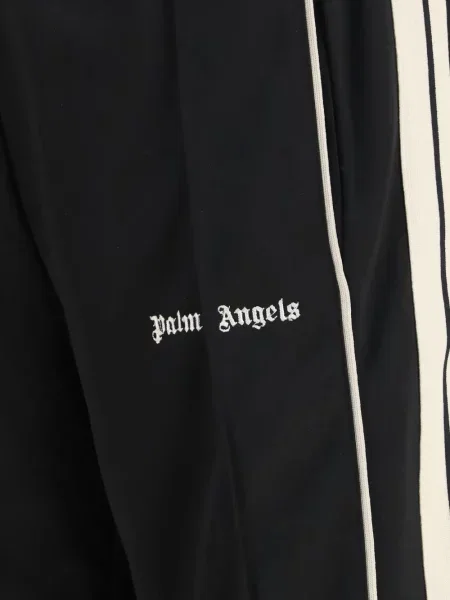Ριγέ τρέξιμο παντελόνι Palm Angels με αυτόγραφο μαύρο