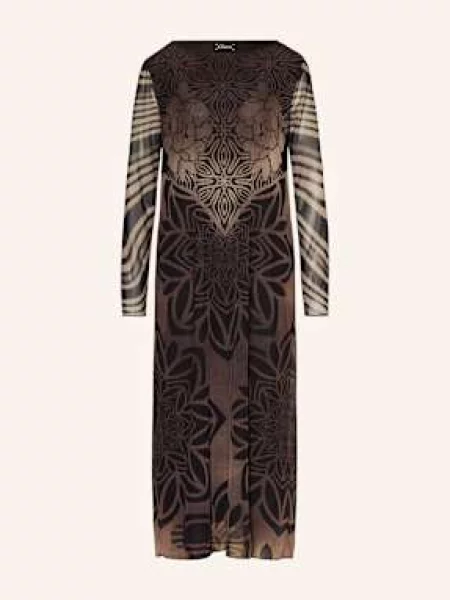 Grace Sukienka Z Siateczki beige czarna