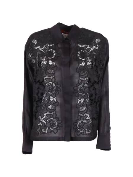 Cămașă Max Mara cu broderie negru