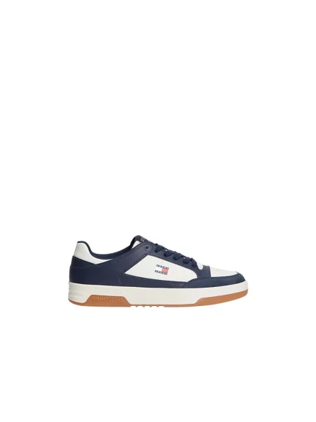 Sneakersy Tommy Jeans skórzane do koszykówki niebieskie