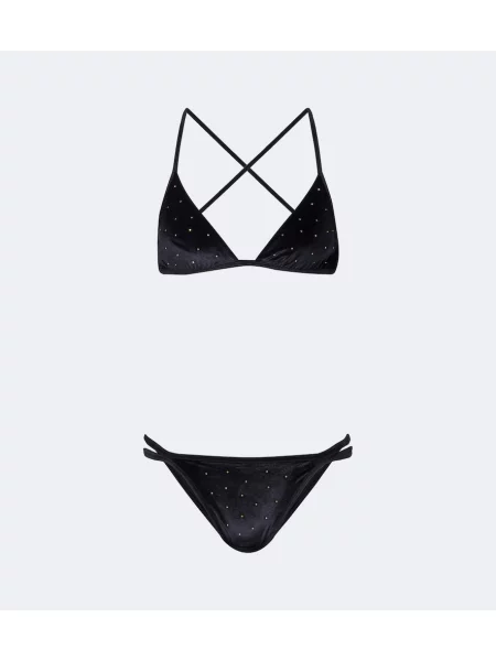 Bikini Balmain de catifea albastru