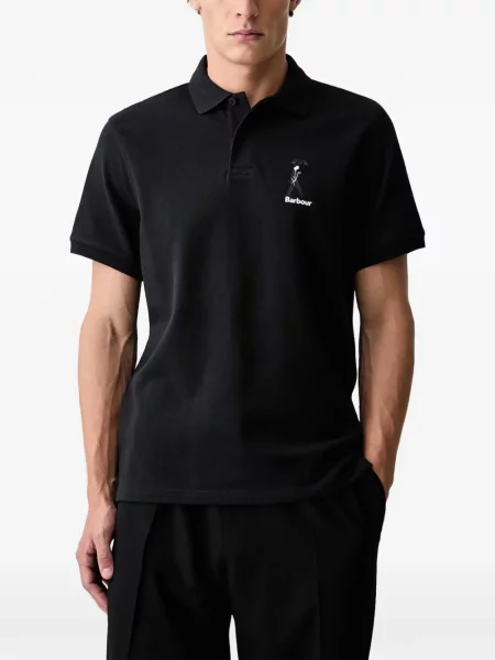 Tricou polo Barbour cu imagine negru