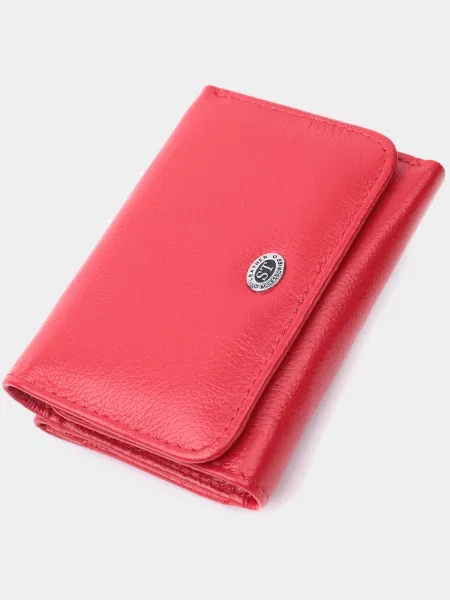 Кожаный кошелек St Leather Accessories красный