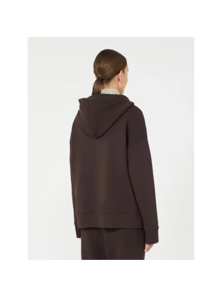 Bluza z kapturem Max Mara z kapturem brązowa