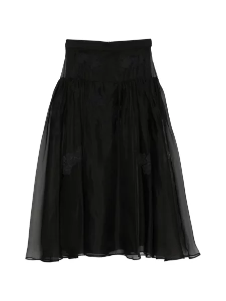 Fustă midi Zuhair Murad până la genunchi din organza negru