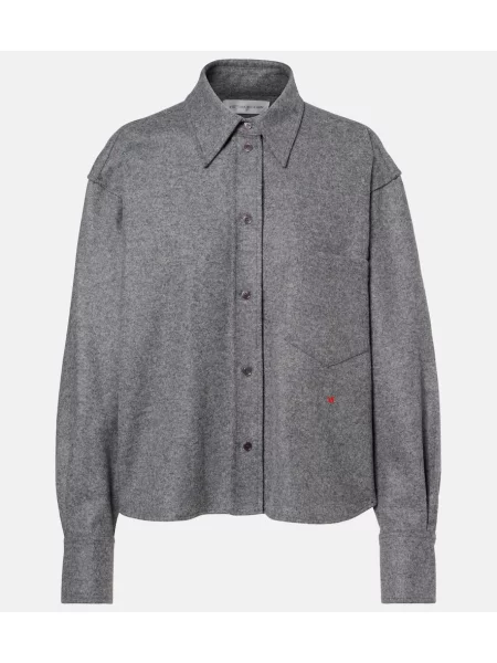 Cămașă Victoria Beckham de lână gri