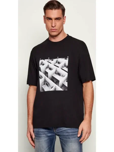 HUGO tricou din Dodger cu imprimeu negru