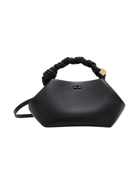 Torebka crossbody Ganni biznesowa z nadrukiem czarna