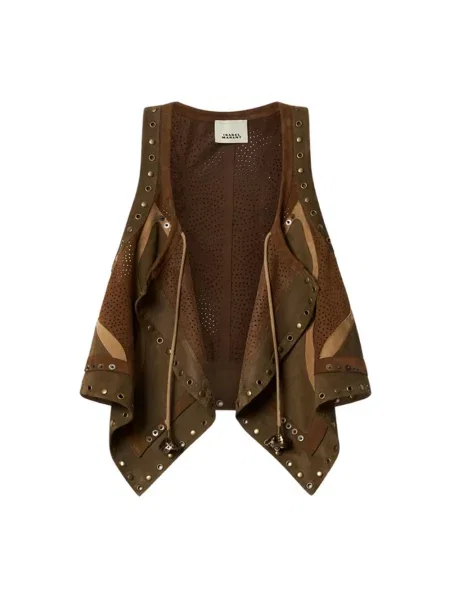 Kamizelka Isabel Marant skórzana brązowa