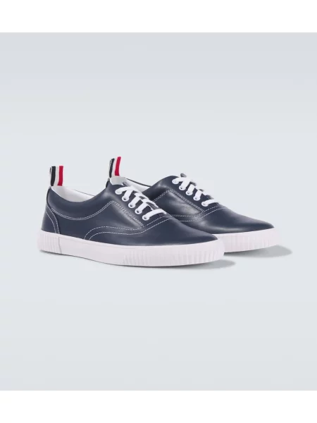 Sneakerși Thom Browne din piele albastru