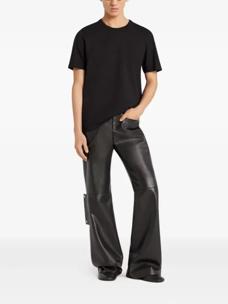 Tricou Courreges cu decolteu rotund negru