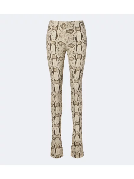 Pantaloni Gucci cu imagine cu model piele de șarpe skinny fit bej