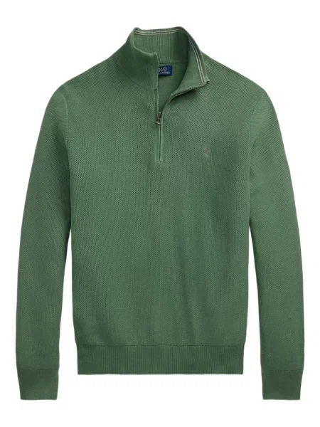 Дълго мрежеста тениска Polo Ralph Lauren с кръгло деколте зелено