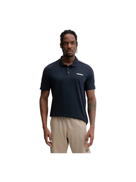 Koszulka polo Emporio Armani Ea7 z dżerseju z logo niebieska