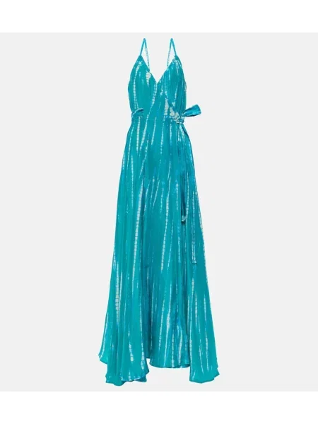 Svilena odgovarati haljina Anna Kosturova tie-dye zelena