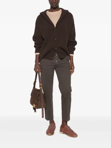 Cardigan Dondup tricotate cu glugă maro