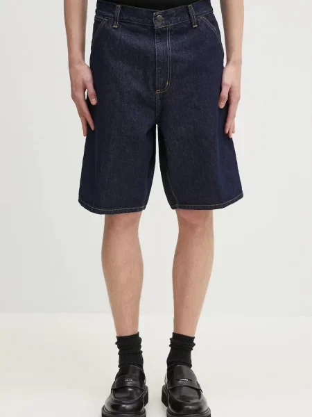Carhartt WIP pantaloni scurti jeans Single Knee Short barbati marin albastru