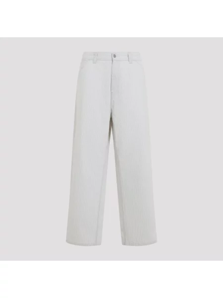 Carhartt Wip Spodnie Mężczyzna Wielobarwność L Mercer Stripe Single Knee Pant białe