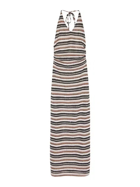 Pull&Bear Pletené šaty nebielená / tmavozelená / oranžová čierna