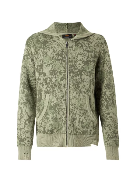 ALPHA INDUSTRIES Geacă tricotată kaki / oliv