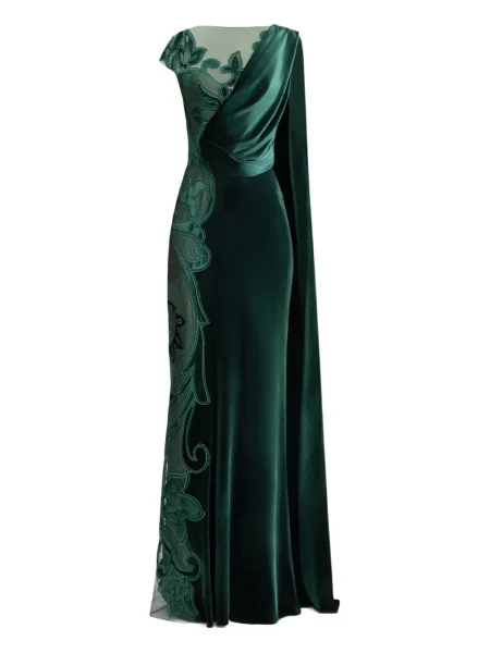 Rochie Gemy Maalouf de catifea drapată verde