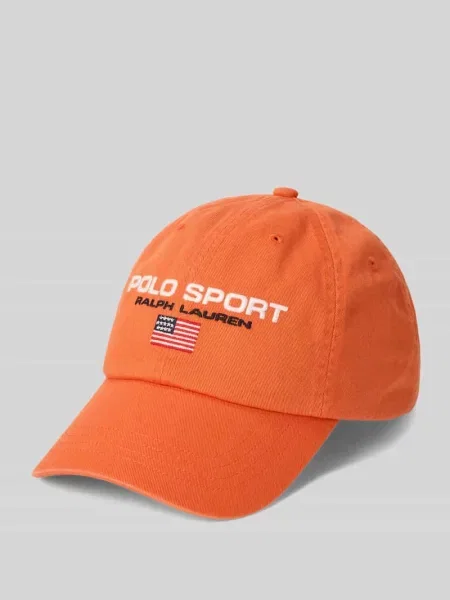 Czapka z daszkiem z czystej bawełny Polo Ralph Lauren pomarańczowa