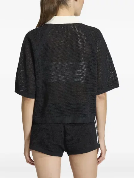 Pantaloni scurți Adidas cu dungi cu decolteu în V negru