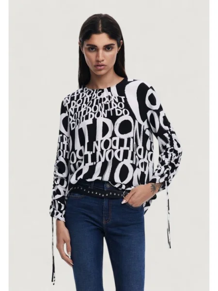 Desigual Блуза BLUS_DIONE Long Fit черен