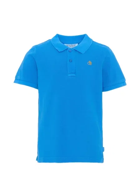 Koszulka polo dziecięca Scotch & Soda niebieska