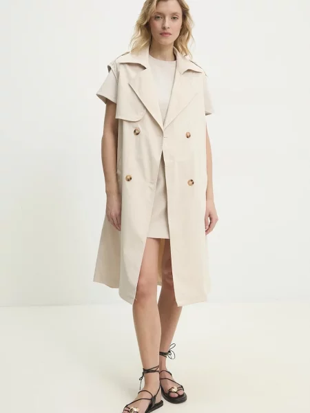 Answear Lab bezrękawnik przejściowy oversize beżowy