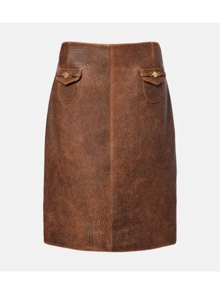 Fustă din piele Chloé maro