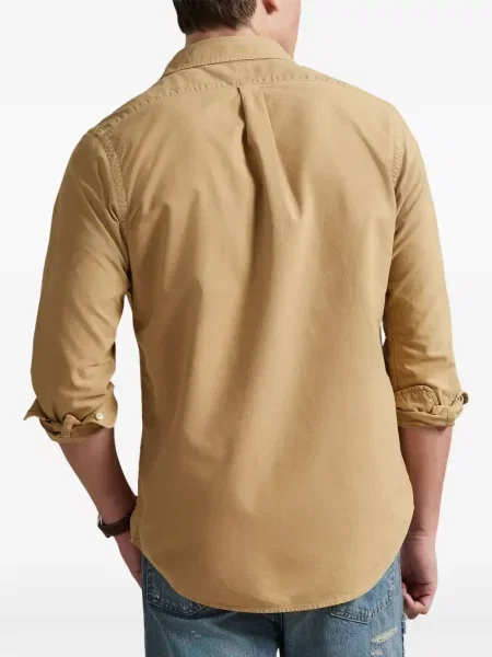 Λινό ριγέ polo Polo Ralph Lauren με κέντημα πράσινο